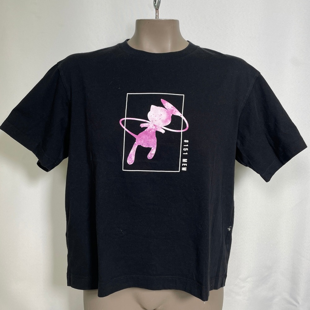 Uniqlo UT x Pokemon All Stars #151 Mew Black Pink T-Shirt Women's MEDIUM